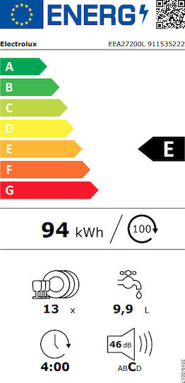 Electrolux Πλήρως Εντοιχιζόμενο Πλυντήριο Πιάτων για 13 Σερβίτσια Π59.6xY81.8εκ.