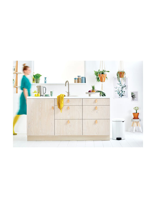 Brabantia Brabantia NewIcon Pedal Mülleimer Metallisch mit Pedal Weiß 20lt