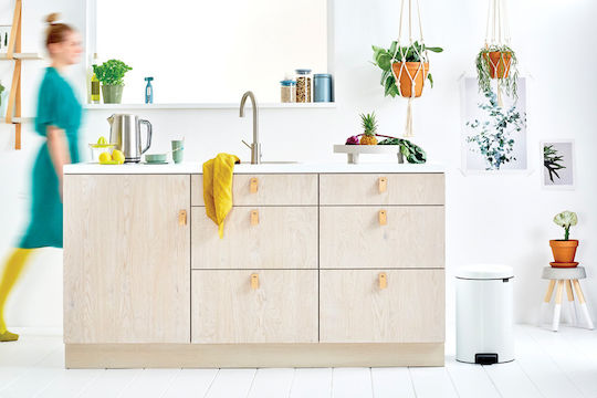 Brabantia NewIcon Pedal Waste Bin Metallic with Pedal White 20lt