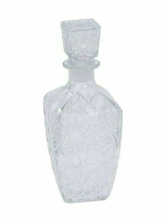 Glas Karaffe zum Servieren Whiskey 23cm mit Verschluss Transparent 900ml 1Stück