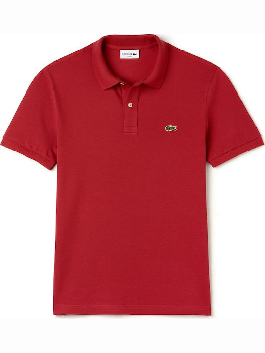 Lacoste Polo Bluza Tricou Cu Mânecă Scurtă Roșie