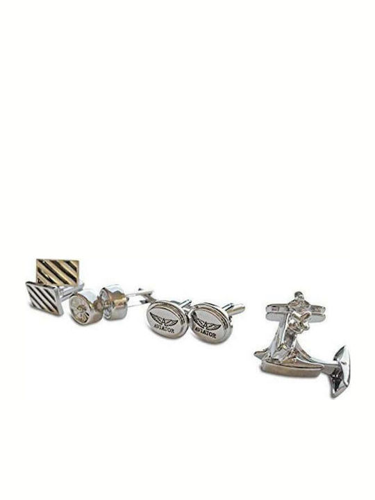 Aviator AVJ3816 Manschettenknöpfe aus Silber