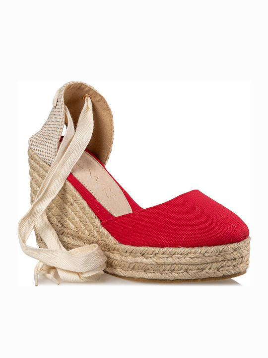 Envie Shoes Women's Platform Espadrilles Red