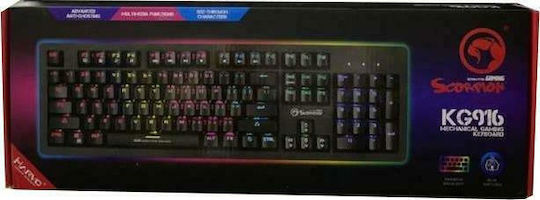 Marvo KG916 Gaming Μηχανικό Πληκτρολόγιο με RGB φωτισμό (Αγγλικό US)
