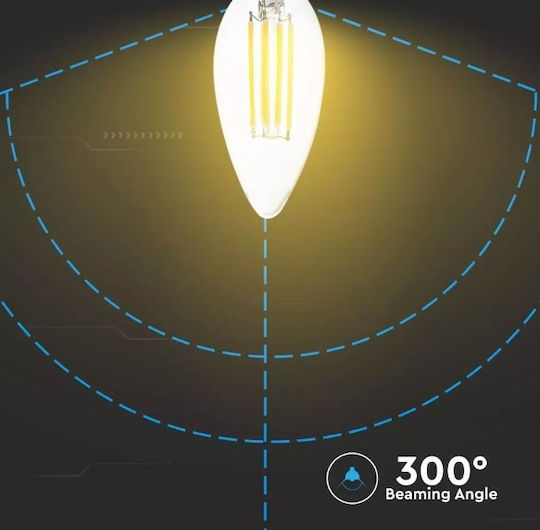 V-TAC VT-2174 LED Bulbs 4W 100mm for Socket E14 and Shape C35 Warm White 400lm 2pcs
