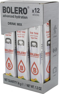 Bolero Φακελάκια Ice Tea Ροδάκινο σε Σκόνη Χωρίς Ζάχαρη 12x3gr