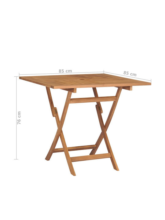 Tisch für kleine Außenbereiche Zusammenklappbar 85x85x76cm
