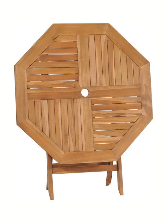 Outdoor Dinner Foldable Wood Table Natural 85x85x76cm