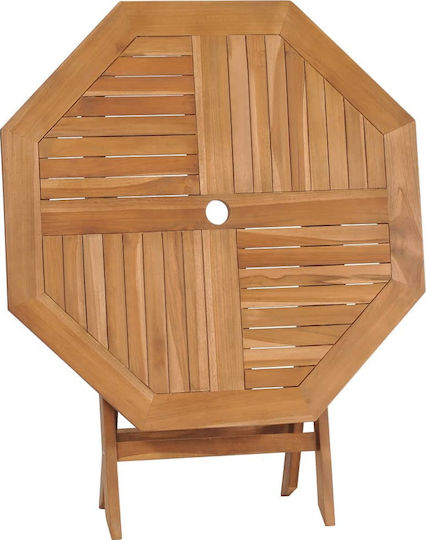 Outdoor Dinner Foldable Wood Table Natural 85x85x76cm