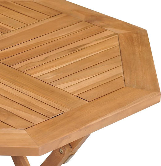 Outdoor Dinner Foldable Wood Table Natural 85x85x76cm