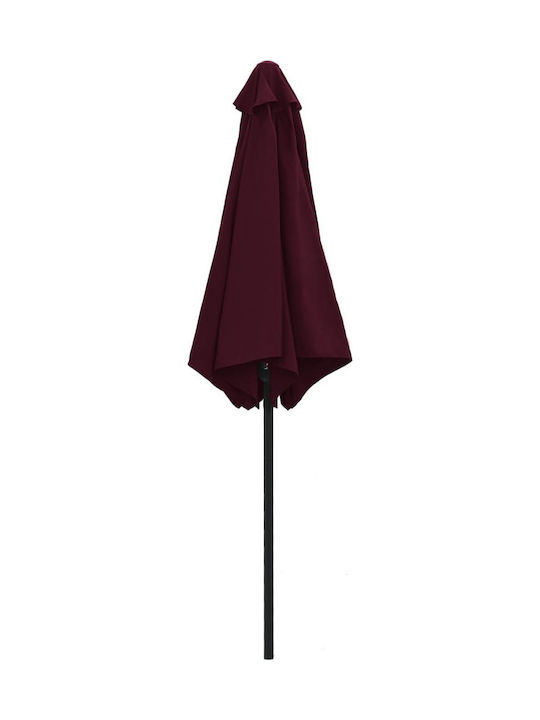 Round Aluminum Garden Parasol Burgundy Φ2.7m
