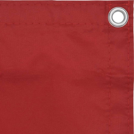 vidaXL Rectangular Shade Divider Red in Roll With Hoop & with PU Coating 1.2x6m made of Oxford fabric