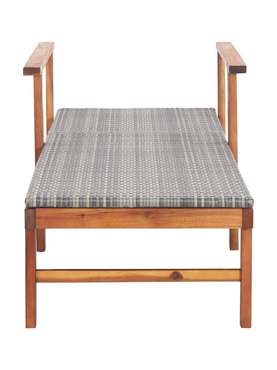 Ξαπλώστρα Rattan Καφέ 200x55x56εκ.