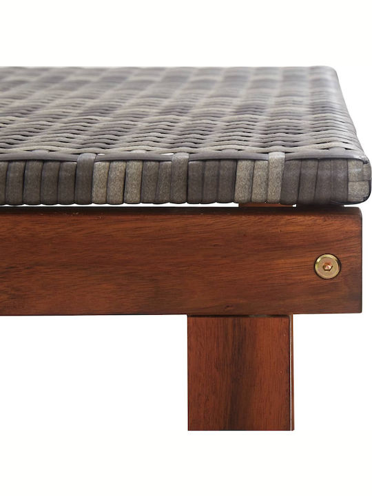 Ξαπλώστρα Rattan Καφέ 200x55x56εκ.