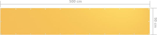 vidaXL Schattentrennwand Gelb Mit Hoop & mit PU-Beschichtung 0.9x5m hergestellt aus Oxford-Gewebe