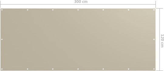 vidaXL Shade Divider on Roll Beige 1.2x3m made of Oxford fabric