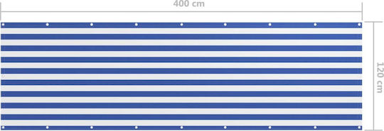 vidaXL Schattentrennwand Mehrfarbig Mit Hoop & mit PU-Beschichtung 1.2x4m hergestellt aus Oxford-Gewebe