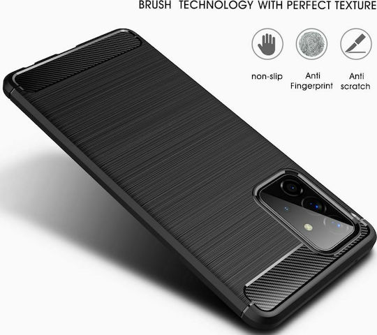 Tech-Protect Rugged Carbon Back Cover Σιλικόνης Μαύρο (Galaxy A72)