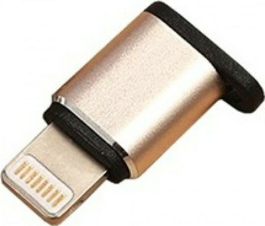 Earldom ET-OT08 Convertor Lightning Masculin în micro USB Feminin Auriu 1 Bucată