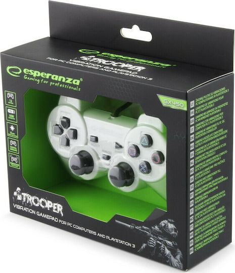 Esperanza Trooper Verkabelt Gamepad für PC / PS3 White