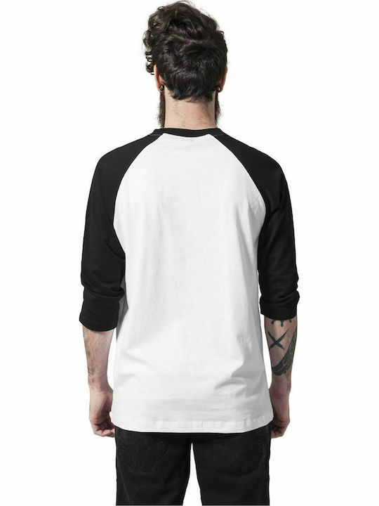 Urban Classics Ανδρική Μπλούζα Μακρυμάνικη White / Black