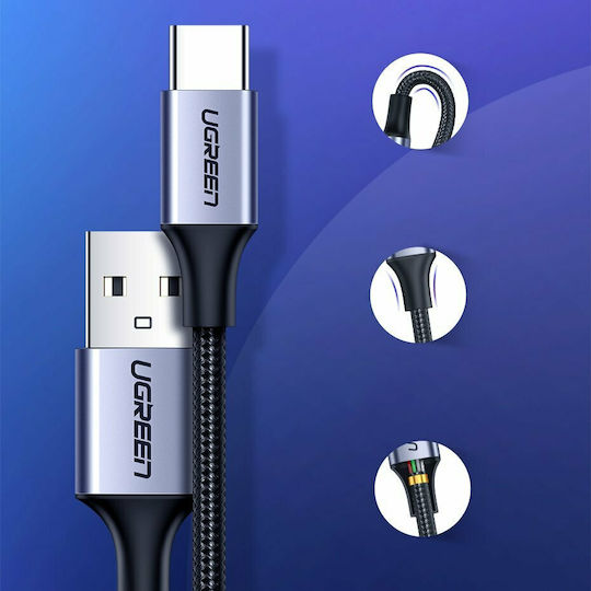 Ugreen US288 Braided USB 2.0 Cable USB-C male - USB-A Μαύρο 2m 60128