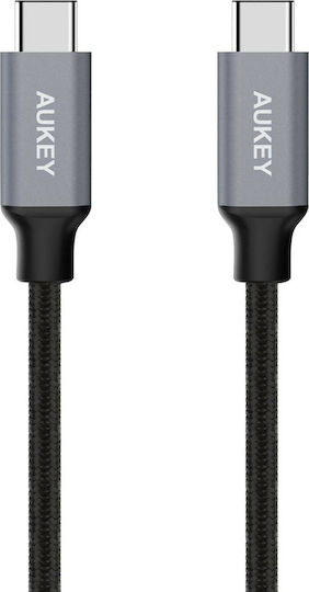 Aukey Braided USB 2.0 Cable USB-C male - USB-C Μαύρο 1m CB-CD5