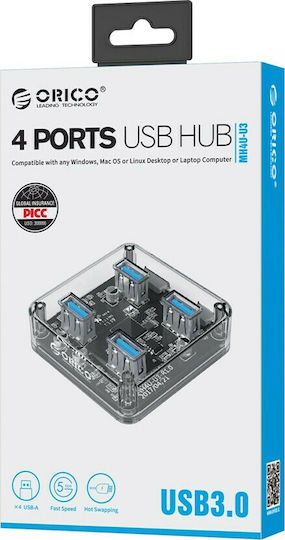 Orico MH4U-U3 Hub 4 Ports USB 3.0 with USB-A Connection White