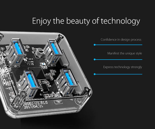 Orico MH4U-U3 Hub 4 Ports USB 3.0 with USB-A Connection White