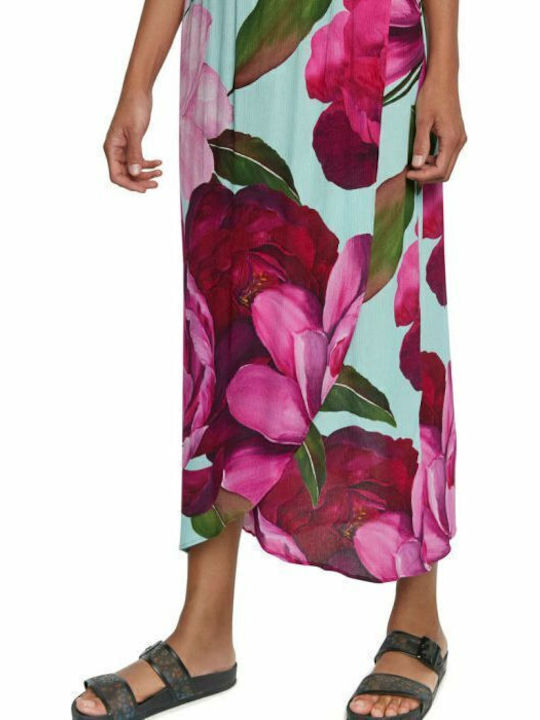 Arles Sommer Midi Damenkleid mit Rüschen Blumen