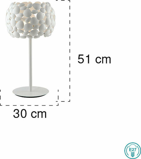 Fan Europe Metal Table Lamp for E27 Socket with White Shade and Base