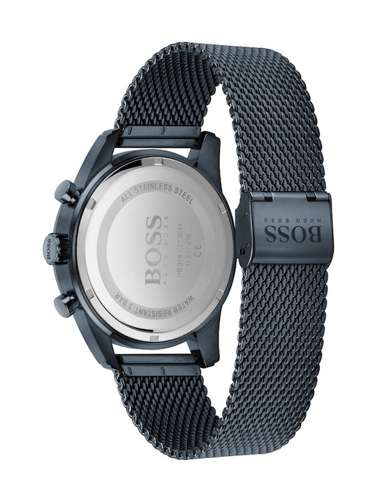 Boss Skymaster Men's Watch 44mm Chronograph Battery with Blue Metal Bracelet
