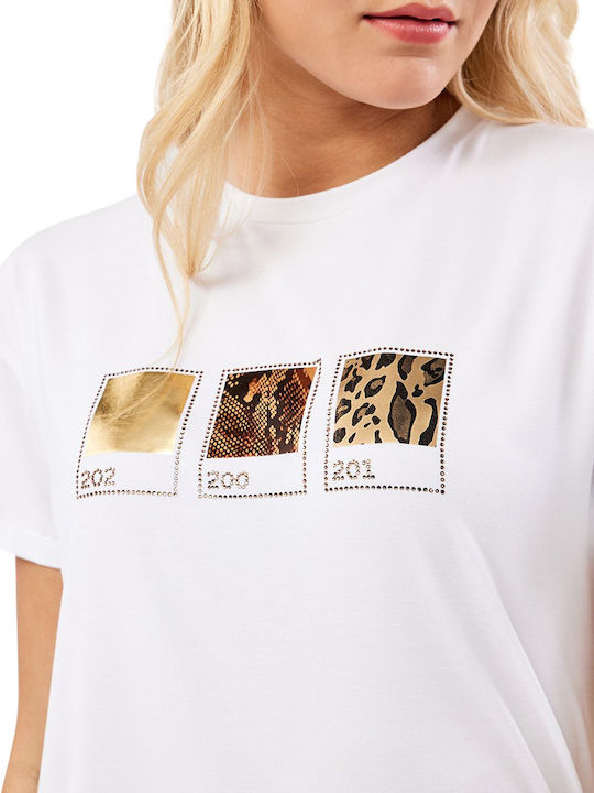 Women's Athletic Blouse Short Sleeve White