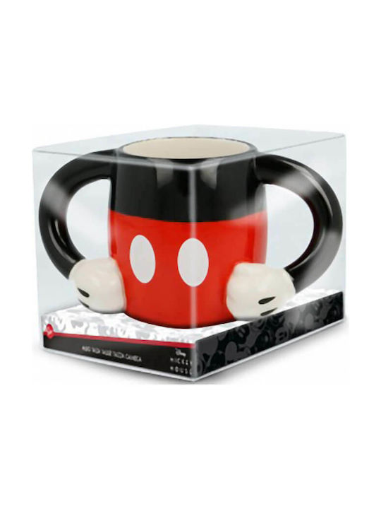 Stor 3D Mickey Body Mug Ceramic Black 325ml