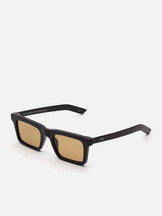 Retrosuperfuture 1968 Unisex Sunglasses with Black Plastic Frame and Orange Lens
