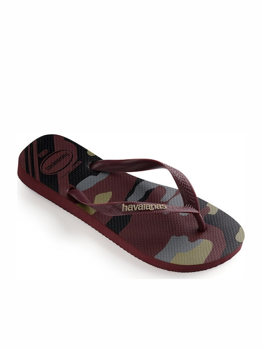 Top Camu Men's Flip Flops Burgundy