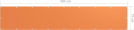 vidaXL Rectangular Separator de Umbrire Portocaliu pe Rulou Cu cerc & cu strat PU 0.75x4m confecționat din țesătură Oxford