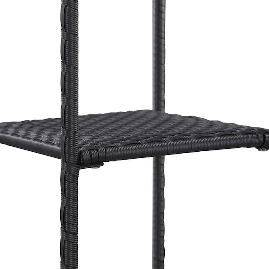 vidaXL Ραφιέρα Κουζίνας Rattan 4 Θέσεων Μαύρη 30x30x120cm