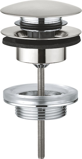 Grohe Pop Upashmi Mat Pop Up Ορειχάλκινη Βαλβίδα Νιπτήρα με Υπερχείλιση Ασημί