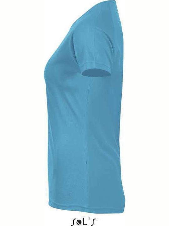 Sol's Sporty Γυναικείο Διαφημιστικό T-shirt Κοντομάνικο σε Τιρκουάζ Χρώμα