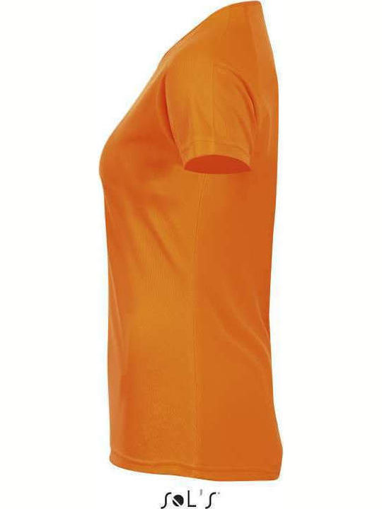 Sol's Sporty Γυναικείο Διαφημιστικό T-shirt Κοντομάνικο Neon Orange