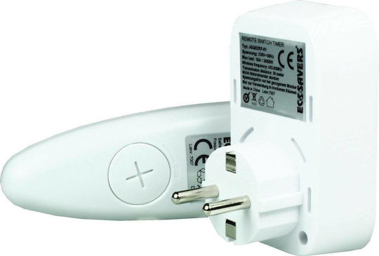 Ecosavers Remote Control Timer Switch Μονόπριζο με Τηλεχειριστήριο και Καλώδιο 8m