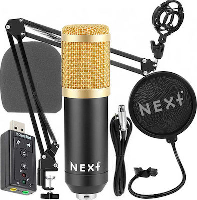 Next Condenser (Large Diaphragm) XLR Microphone Shock Mount Kit Shock Mounted/Clip On Mounting in Gold Color