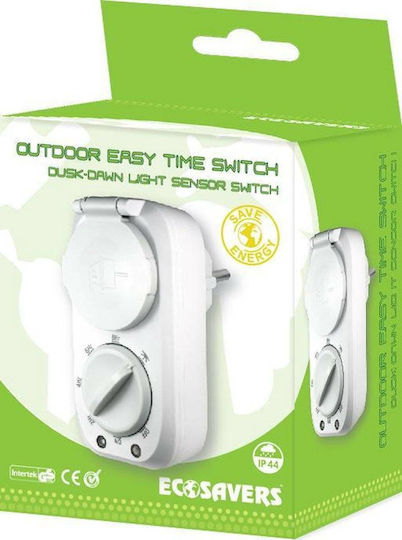Ecosavers OutDoor Easy Time Switch Μηχανικός Χρονοδιακόπτης Πρίζας Ημερήσιος Εξωτερικού Χώρου IP44