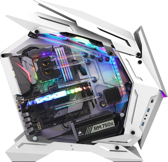 Jonsbo MOD3 Gaming Voller Turm Computergehäuse mit Seitenfenster und RGB-Beleuchtung Weiß