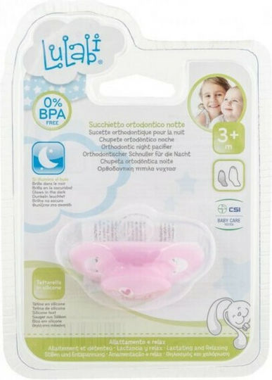 Lulabi Orthodontischer Schnuller Silikon Nacht Rosa für 3+ Monate