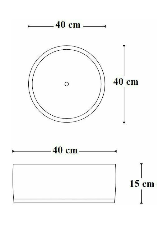 S19 Solid Surface Deasupra Blatului Chiuvetă din Material Sintetic 40x40x15cm Alb