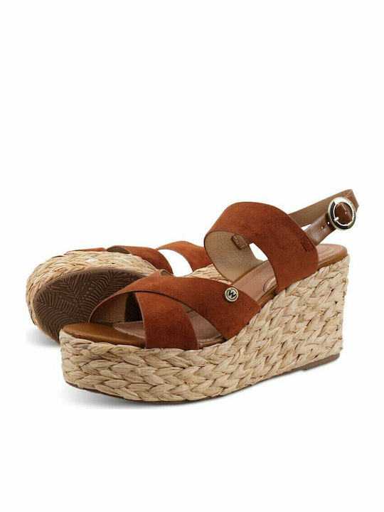 Malaga Batida Women's Suede Platform Shoes Brown