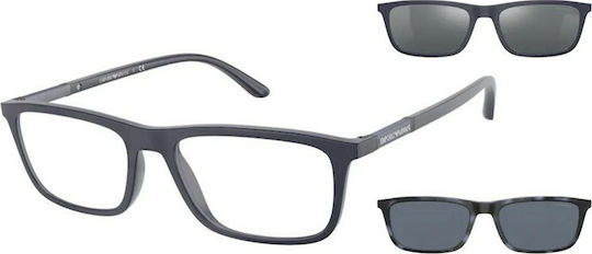 Emporio Armani Мъжки Ацетатен Рамки За Очилa с Клип-он Сини EA4160 50881W