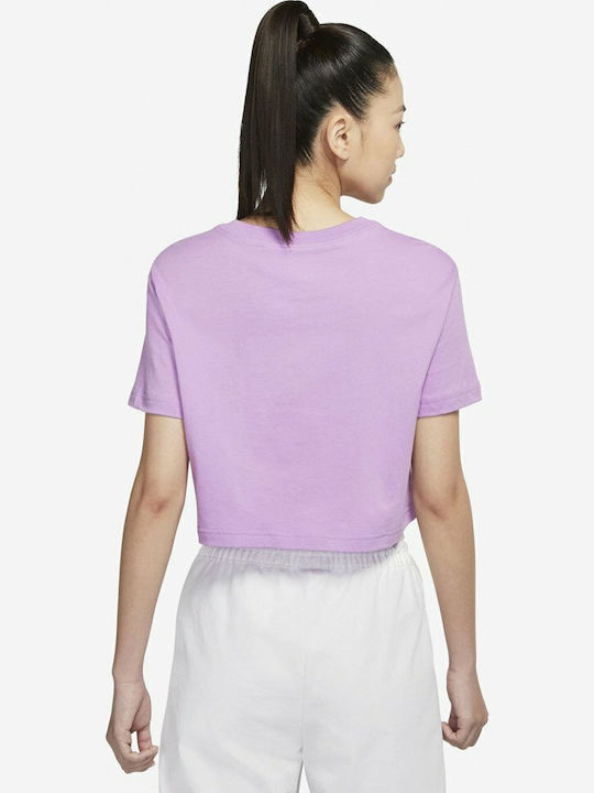 Sportswear Women's Athletic Crop Top Short Sleeve Violet Shock